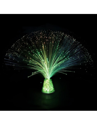 Lámpara de fibra óptica JALORDE 33 cm con base de cristales