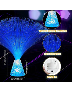 10 Piezas Lámpara de Fibra Óptica LED Patelai Multicolor 34.5 cm 2
