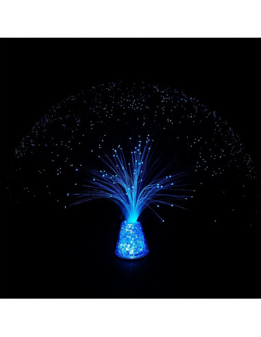 Lámpara de fibra óptica JALORDE 33 cm con base de cristales