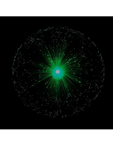 Lámpara de fibra óptica JALORDE 33 cm con base de cristales