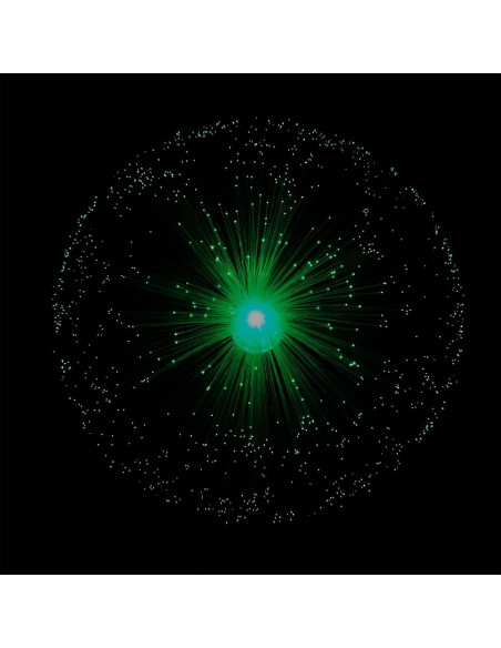 Lámpara de fibra óptica JALORDE 33 cm con base de cristales