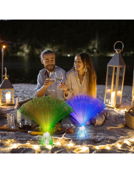 10 Piezas Lámpara de Fibra Óptica LED Patelai Multicolor 34.5 cm