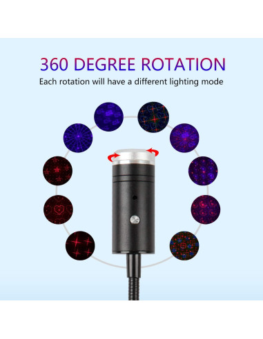 Proyector Luz Nocturna Aevdor Estrella 9 Modos 24 Efectos