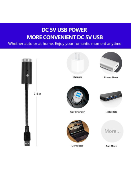 Proyector Luz Nocturna Aevdor Estrella 9 Modos 24 Efectos