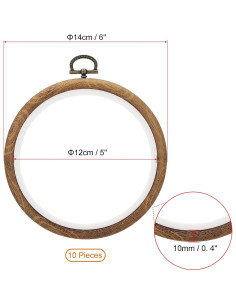 Aros de Bordado PATIKIL 12.7cm - 10 Piezas Decorativos 2