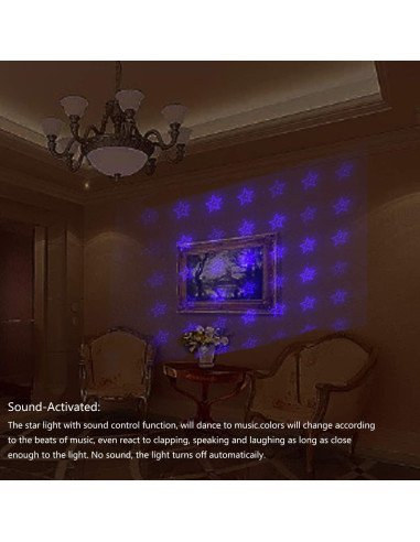 Proyector Luz Nocturna Aevdor Estrella 9 Modos 24 Efectos