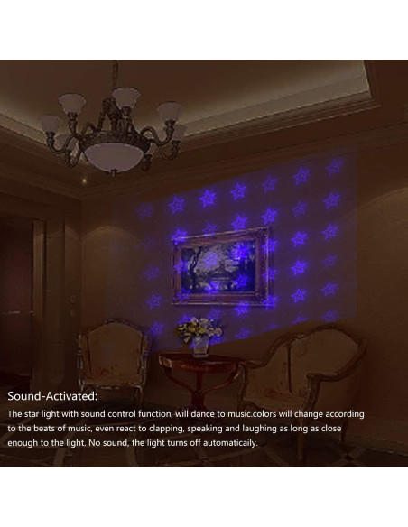 Proyector Luz Nocturna Aevdor Estrella 9 Modos 24 Efectos