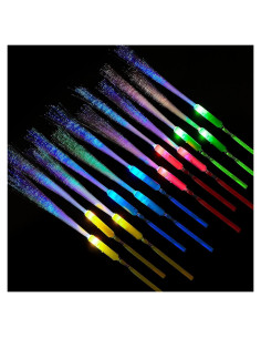 Varitas Luminosas LED Kasyat 10 Piezas Fibra Óptica Multicolor