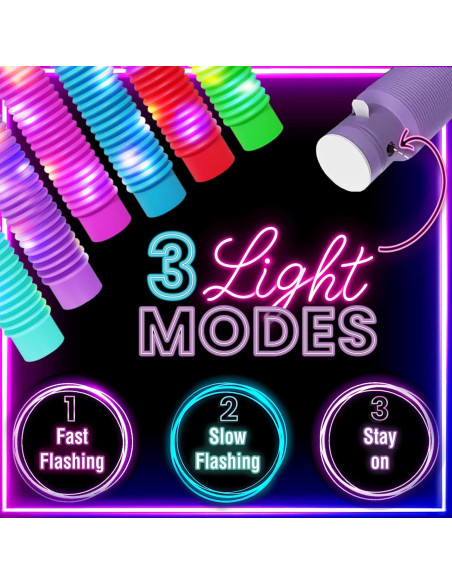 Tuberías Krunch Pop Glow - Paquete de 12 tuberías luminosas