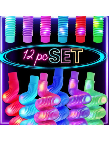Tuberías Krunch Pop Glow - Paquete de 12 tuberías luminosas