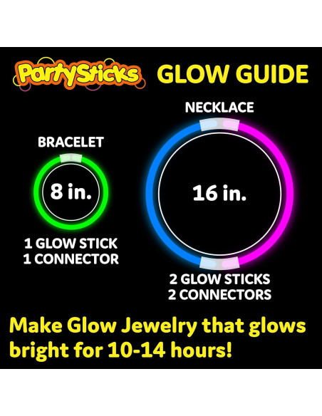 Palitos de Luz Brillantes PartySticks 100 Piezas 20.32 cm
