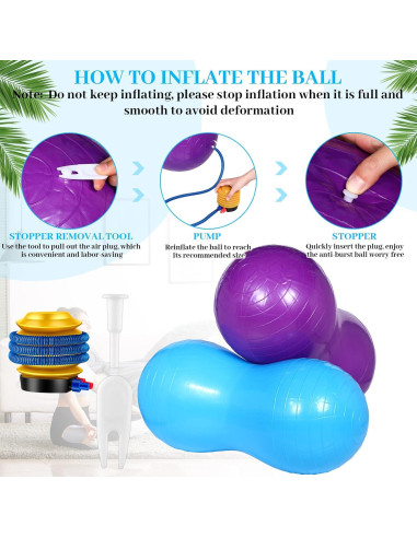 Pelotas de Cacahuate Threan 90 cm para Ejercicio y Yoga