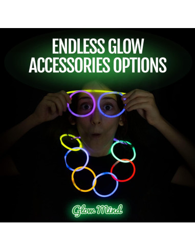 100 Palos de Luz Brillantes Glow Mind 20.32 cm para Fiestas