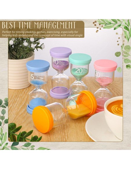 Temporizadores de Arena Kanayu 5 Piezas 3-30 Minutos