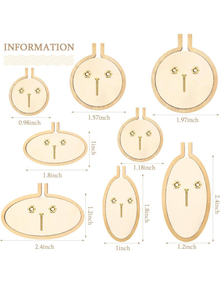 Mini Aros de Bordado de Madera Syhood - 16 Juegos Variados