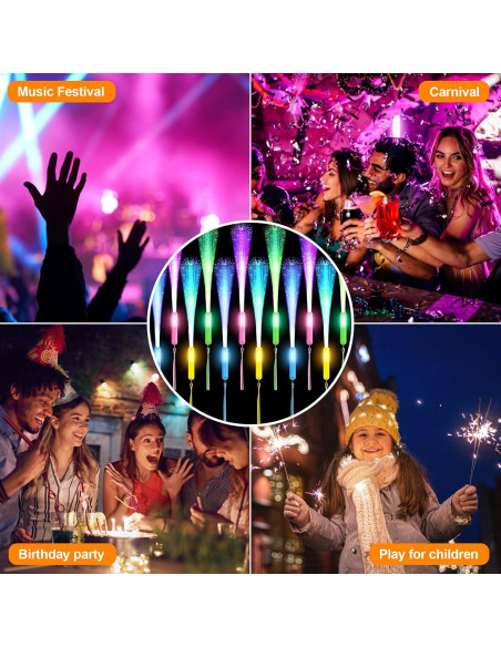 72 Varitas de Fibra Óptica LED VAIPI para Fiestas y Bodas