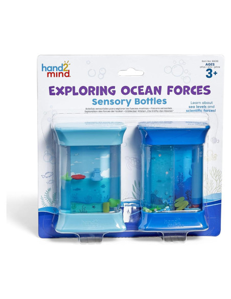 Botellas Sensoriales Oceánicas Hand2Mind - Juguetes Educativos 3-5 Años
