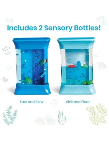 Botellas Sensoriales Oceánicas Hand2Mind - Juguetes Educativos 3-5 Años