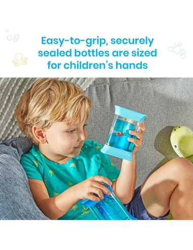 Botellas Sensoriales Oceánicas Hand2Mind - Juguetes Educativos 3-5 Años