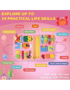 Juguete Montessori Tablero Ocupado Nicecho Rosa 28.5x22.9cm 2