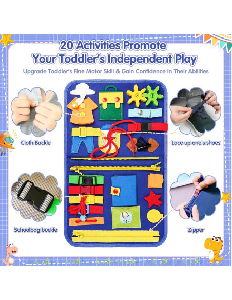 Tablero Ocupado Montessori Goobaetoy 10 Páginas Dinosaurio