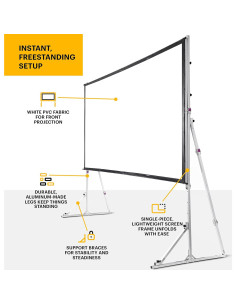 Pantalla de Proyector Portátil KODAK 150" con Soporte y Funda 2