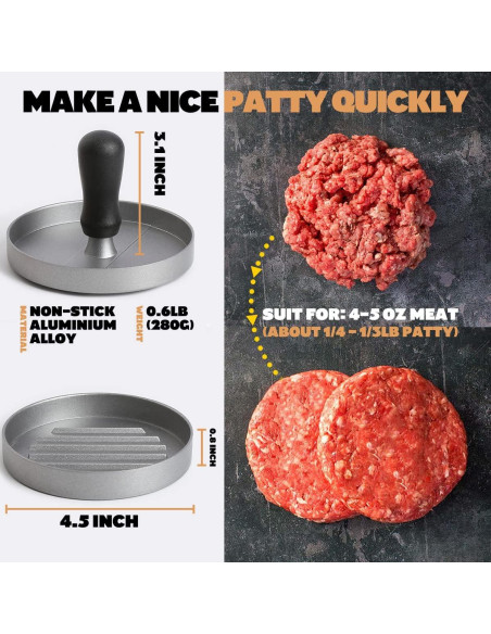 Conjunto de 100 Papeles y Molde para Hamburguesas LISOS 12.7 cm