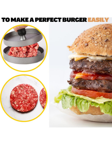 Conjunto de 100 Papeles y Molde para Hamburguesas LISOS 12.7 cm