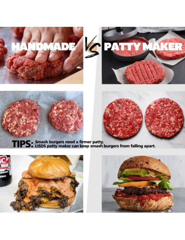 Conjunto de 100 Papeles y Molde para Hamburguesas LISOS 12.7 cm