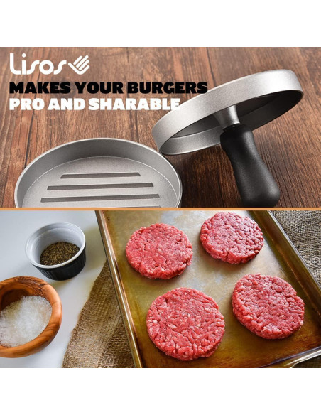 Conjunto de 100 Papeles y Molde para Hamburguesas LISOS 12.7 cm