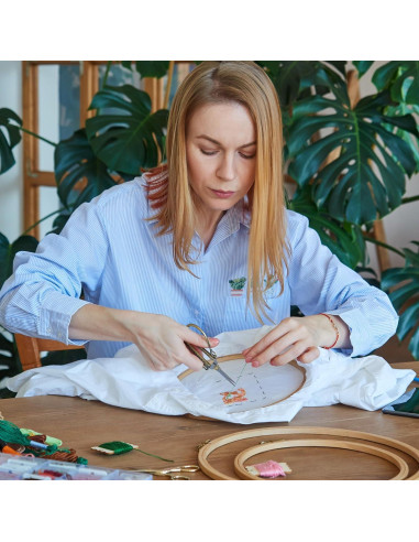 15 Aros de Bordado de Madera Bambú 3 Tamaños 8cm 15cm 20cm