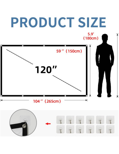 Pantalla de proyector HUANYINGBJB 120" HD Plegable Doble Cara