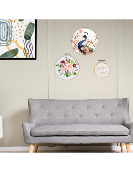 15 Aros de Bordado de Madera Bambú 3 Tamaños 8cm 15cm 20cm