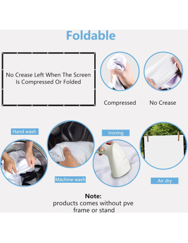 Pantalla de Proyector Plegable KEJOG 213 cm 16:9 Doble Cara