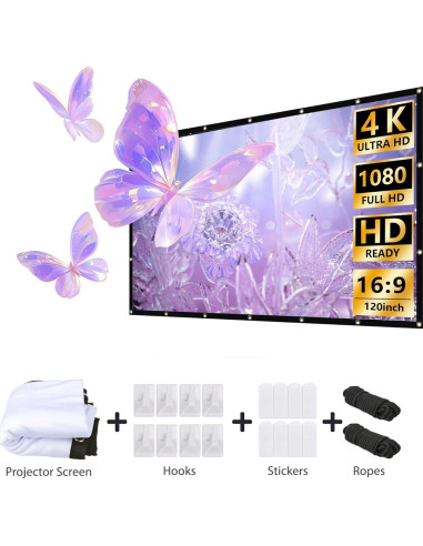 Pantalla de Proyector Plegable KEJOG 213 cm 16:9 Doble Cara