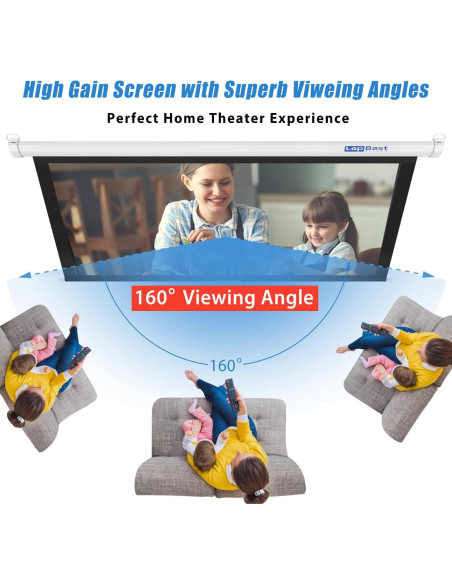Pantalla de Proyector Retráctil LopBast 100" 16:9 1.2 Ganancia 4K