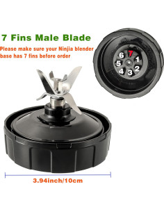 Cuchilla de licuadora Ninja 7 aletas compatible BN401 BN751 2