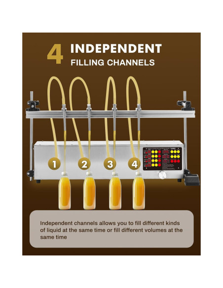 Máquina de Llenado Líquido 4 Cabezas 13.2 kg para Vino y Detergente