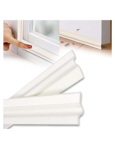 Sellador de Ventana KNEELISA 299.72 cm Autoadhesivo Blanco