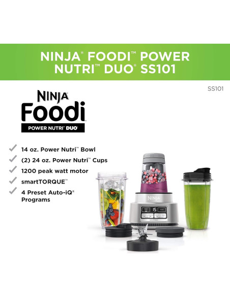 Licuadora Ninja Foodi SS101 1200W Hacedor de Tazones 414ml