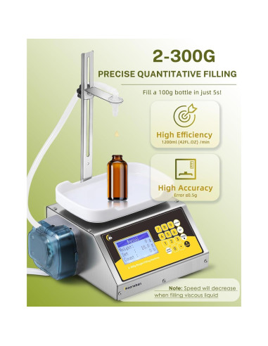 Máquina de Llenado de Líquidos Moonshan 2-300g Bomba Peristáltica