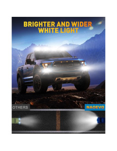 Barra de Luz LED NAOEVO 6 Pulgadas 50W 2600LM Blanca 2