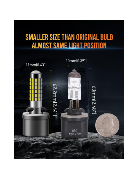 Bombillas LED LUYED 880 Xenón 6500K Paquete de 2