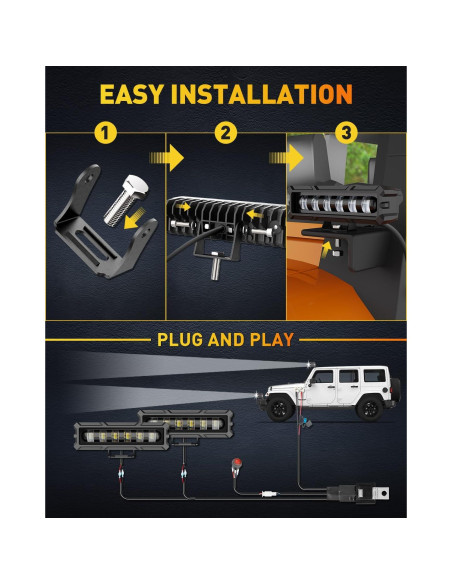 Barra de Luz LED NAOEVO 6 Pulgadas 50W 2600LM Blanca