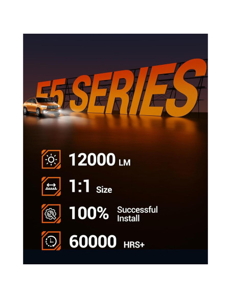 Bombillas LED de Luz de Niebla SEALIGHT H11 F5 12000 Lúmenes 6500K