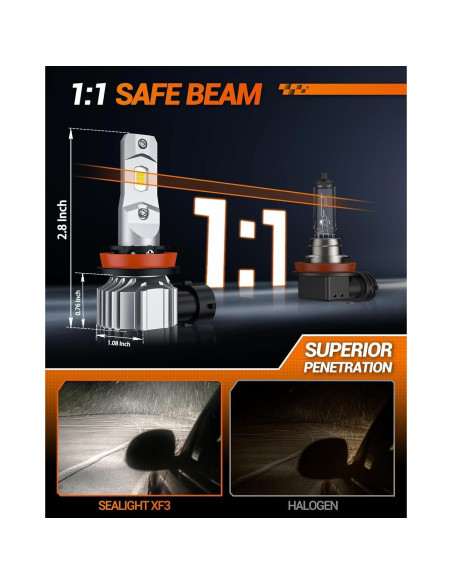 Bombillas LED de Luz de Niebla SEALIGHT H11 H16 H8 18000LM