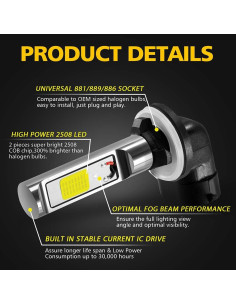 Bombillas LED de Niebla AUXLIGHT 881 6000K - Paquete de 2 2