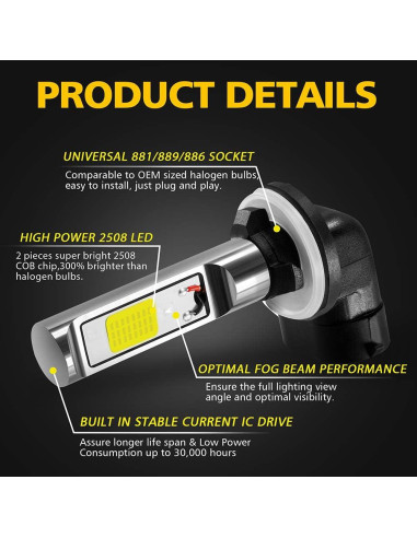 Bombillas LED de Niebla AUXLIGHT 881 6000K - Paquete de 2