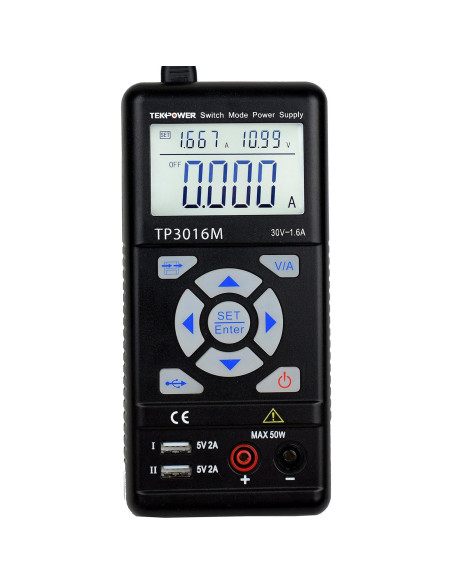 Fuente de Alimentación DC Portátil Tekpower TP3016M 0-30V 1.6A