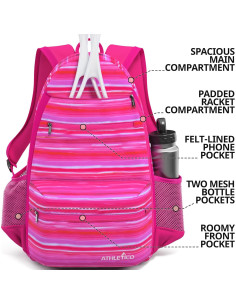 Mochila de Tenis Athletico City Rosa para 2 Raquetas 2